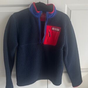 EUC Vineyard Vines Kids L(16) Navy and Red Fleece Pullover